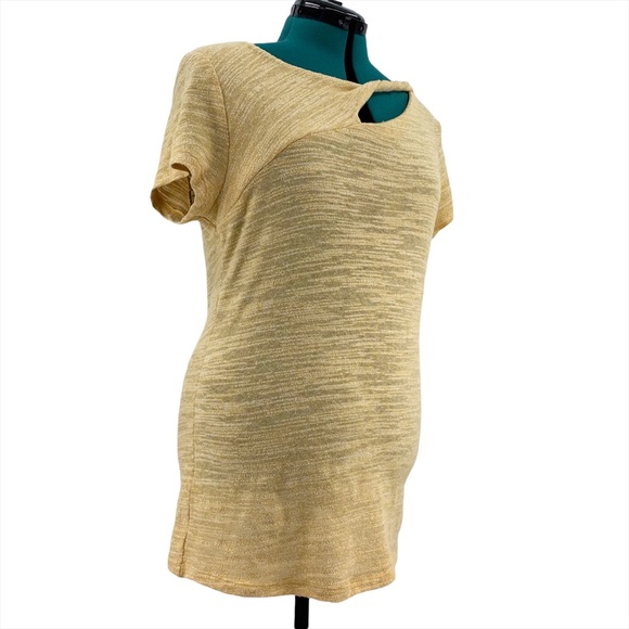 Jones New York Yellow Marled Knit Lightweight Short Sleeve Sweater, Large - Picture 13 of 16